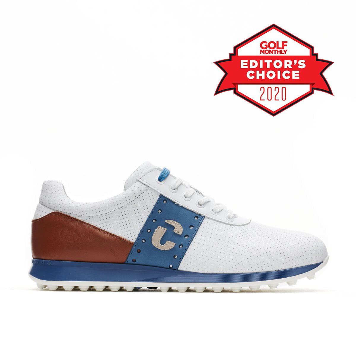 Belair White & Cognac Golf trainer Shoe