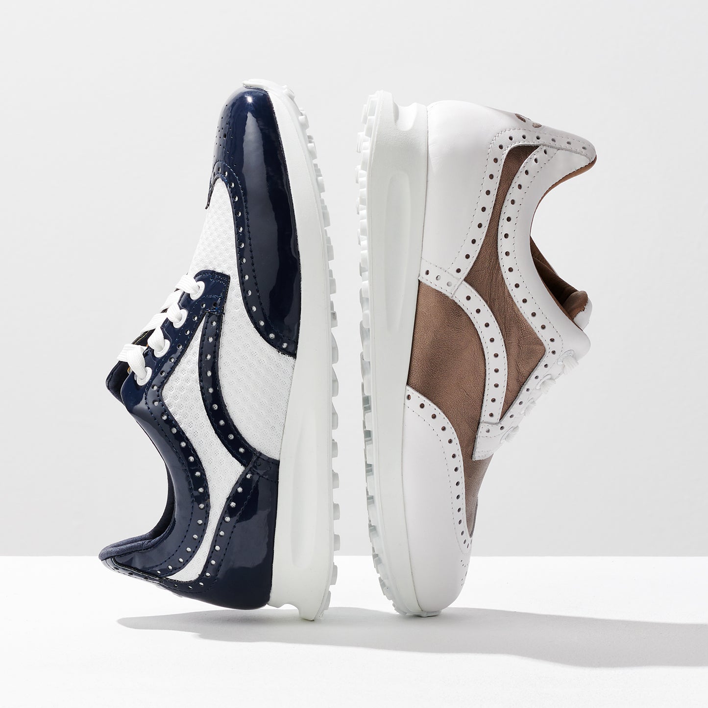 Serena White/Taupe Women's Award winning golf Shoe