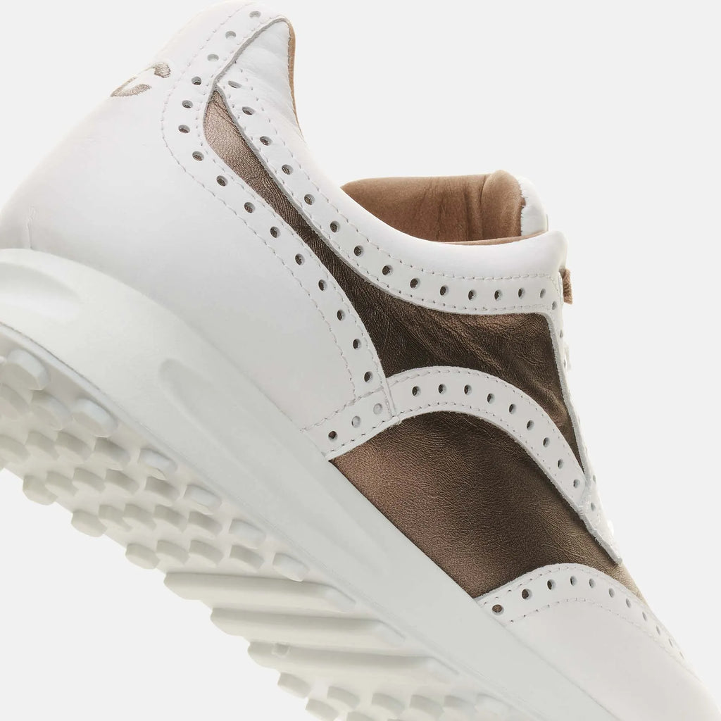 Serena White/Taupe Women's Award winning golf Shoe