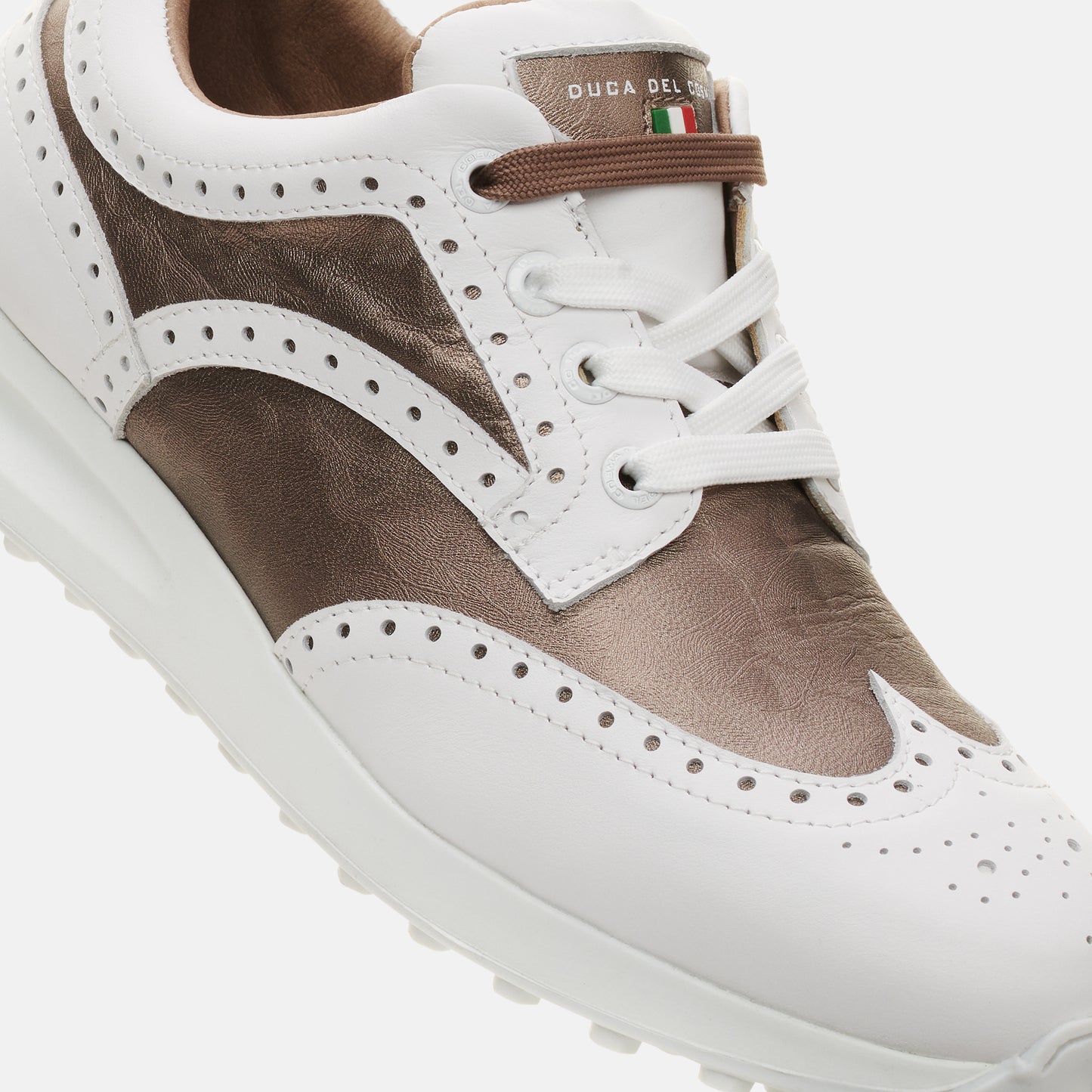 Serena White/Taupe Women's Award winning golf Shoe