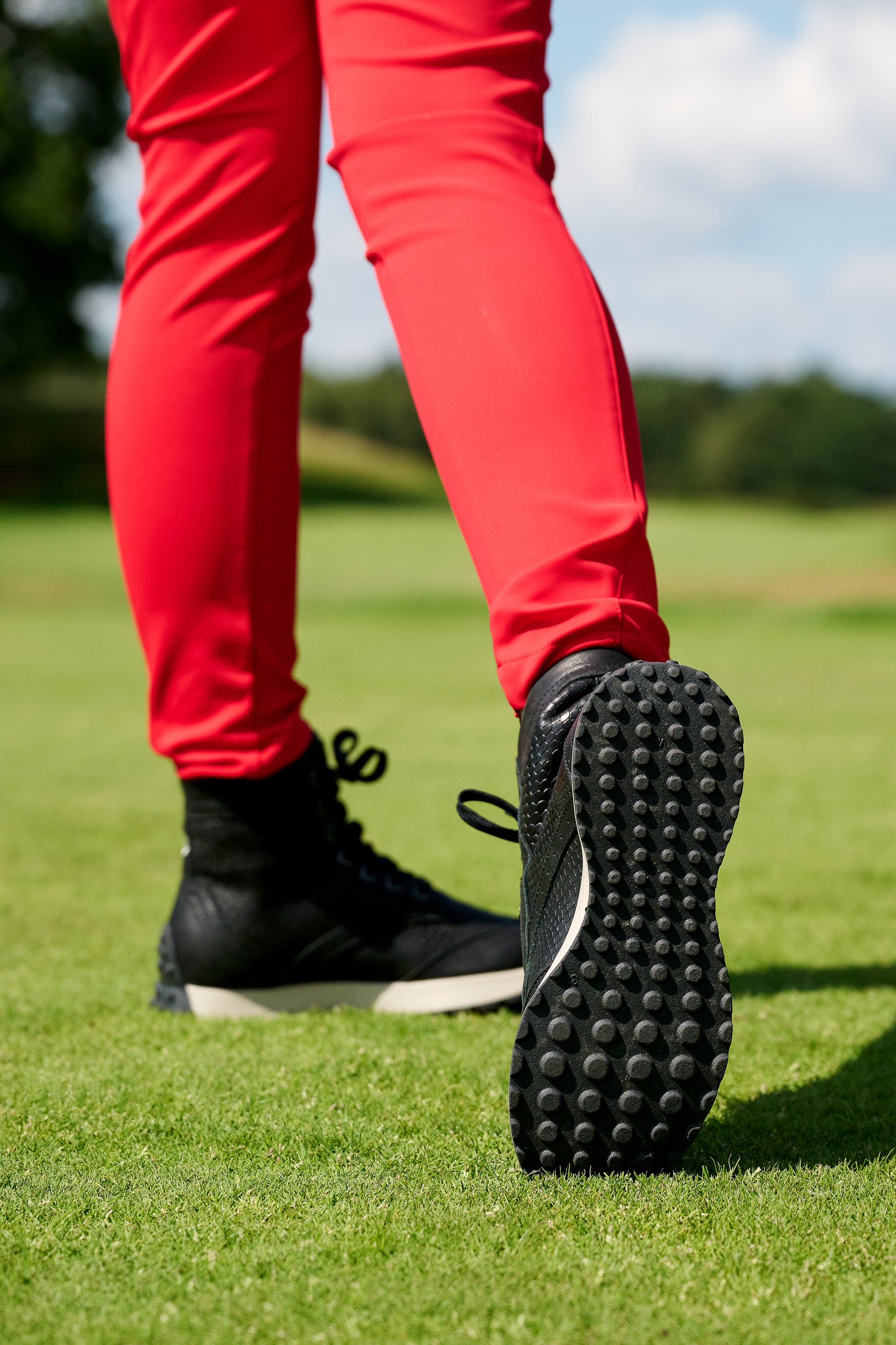 Black Waterproof Golf Boot swing view