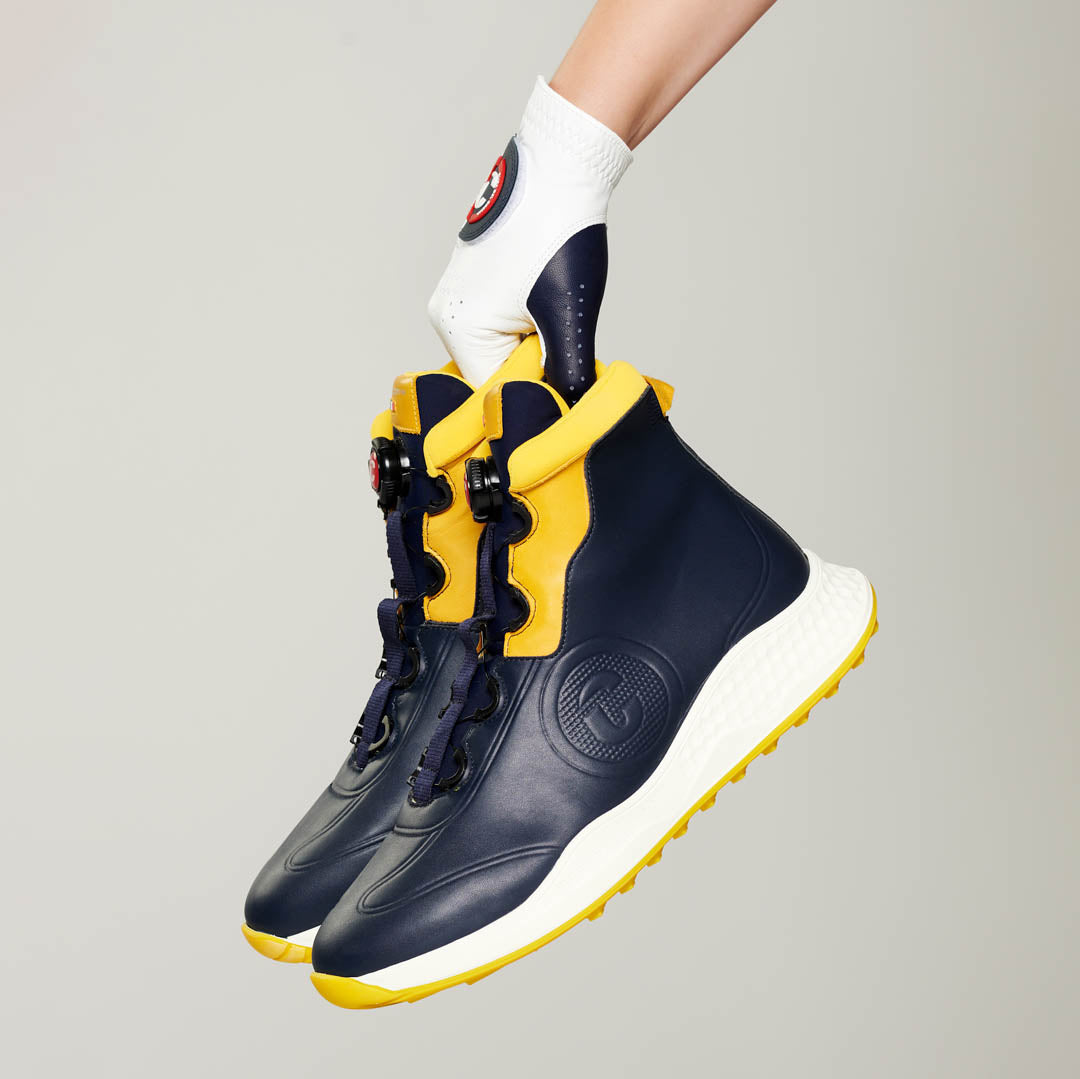 Bologna Navy/Yellow - Men's Winter Golf Shoe 
